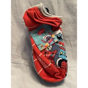 NEW Walt Disney Stitch CHRISTMAS Socks 6 Pairs Women's Shoe Size 4-10